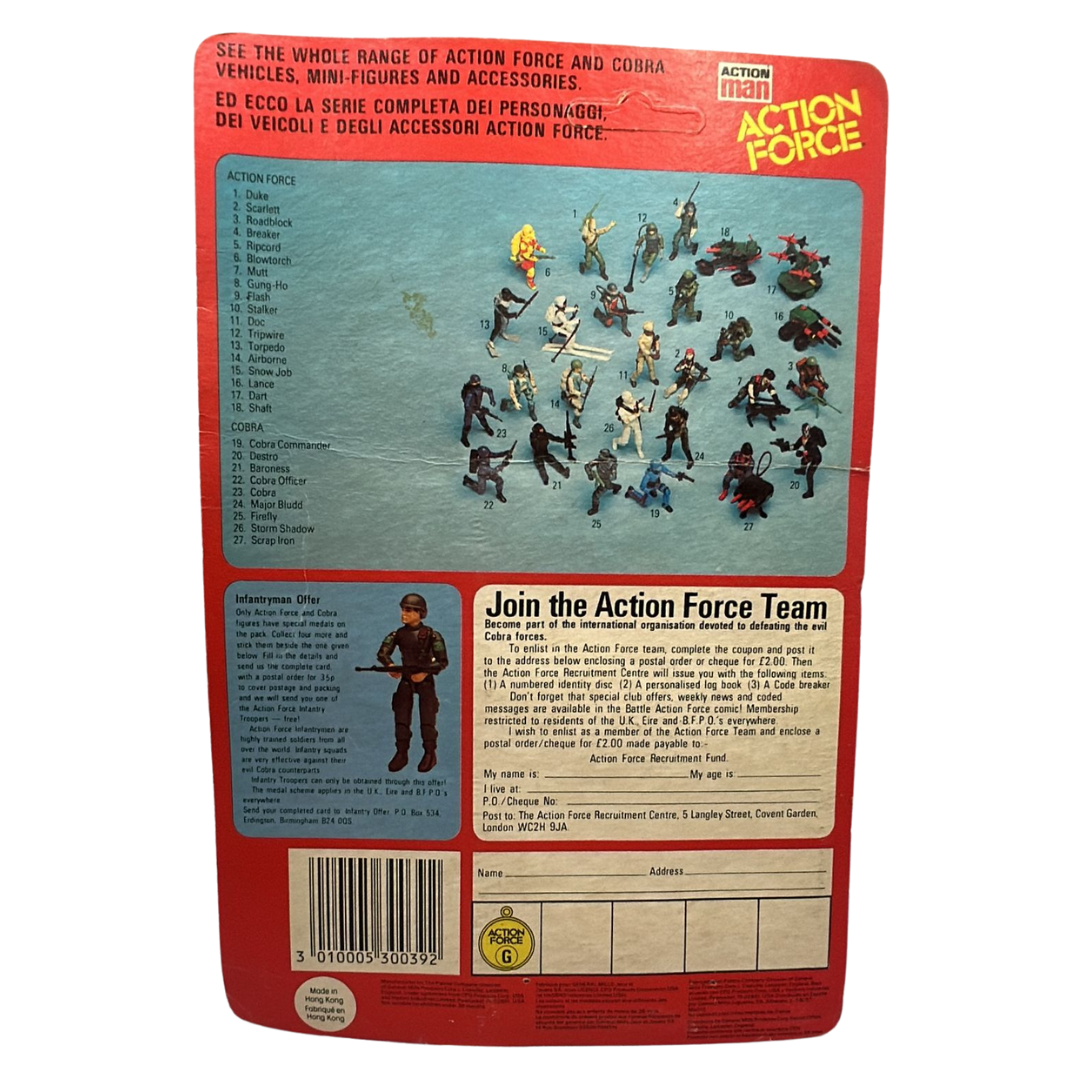 GI Joe, Action Force Ripcord MOC by Palitoy card quite worn