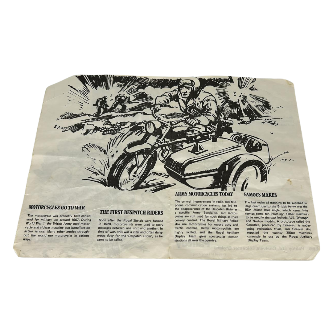 Vintage Action Man Despatch Rider Palitoy instructions leaflet 358