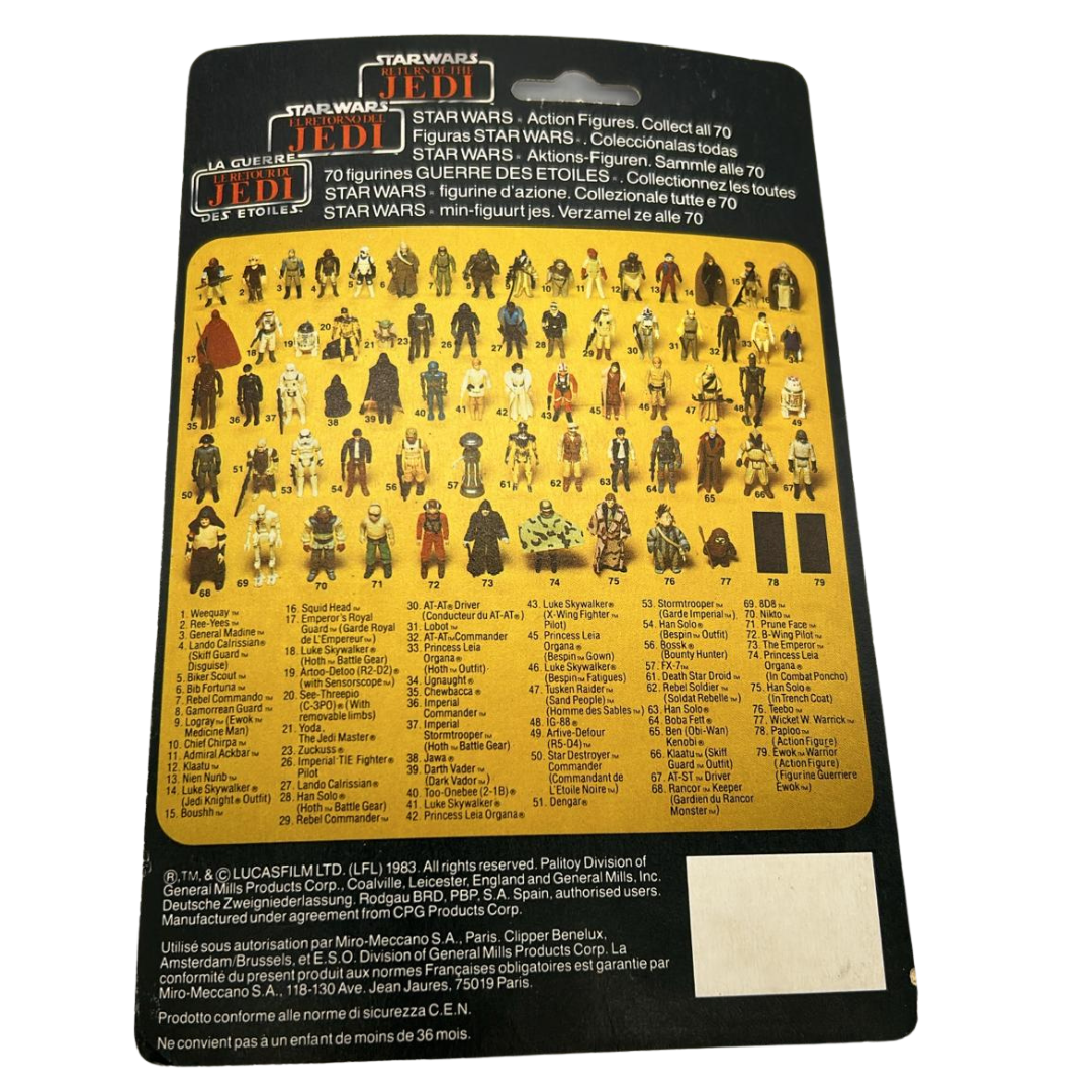 Vintage 1983 Star Wars AT-ST Driver Tri-Logo cardback, ATST Palitoy