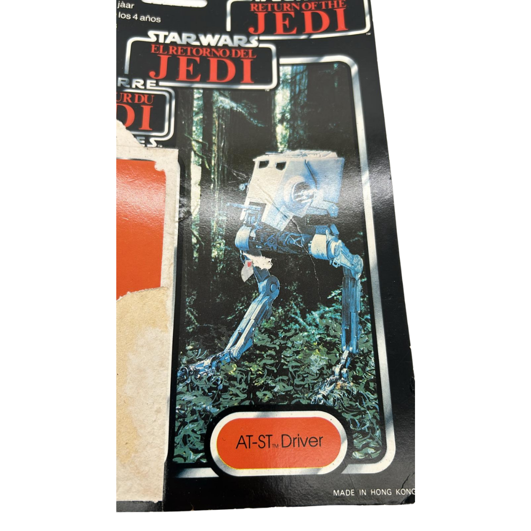 Vintage 1983 Star Wars AT-ST Driver Tri-Logo cardback, ATST Palitoy