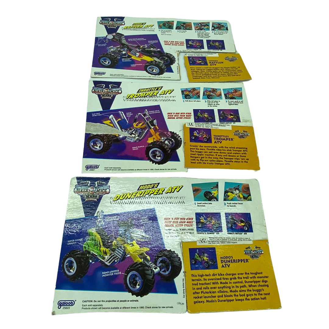 Biker Mice From Mars ATV cardbacks, file cards