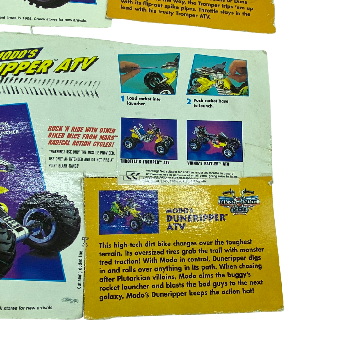Biker Mice From Mars ATV cardbacks, file cards