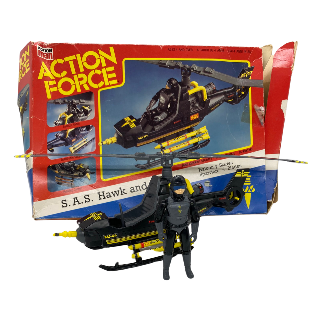 Palitoy Action Force SAS Hawk and Blades Helicopter with box 650