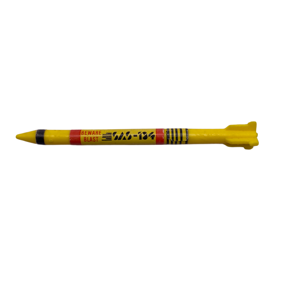 Palitoy Action Force Hawk yellow missile part with sticker 51