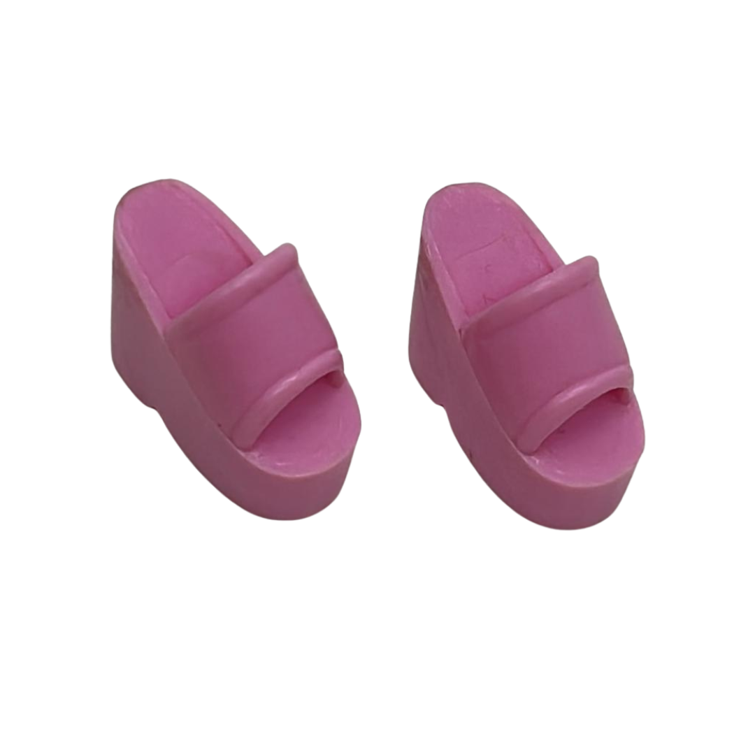 Barbie Open Toe Slip On Wedge High Heels Shoes Bubble Gum Pink 313A