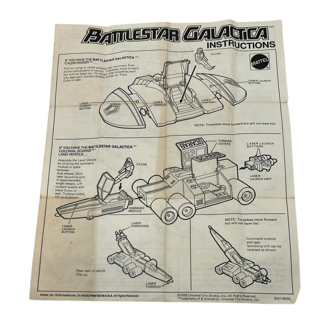 Vintage Battlestar Galactica Colonial Stellar Probe complete boxed Instructions