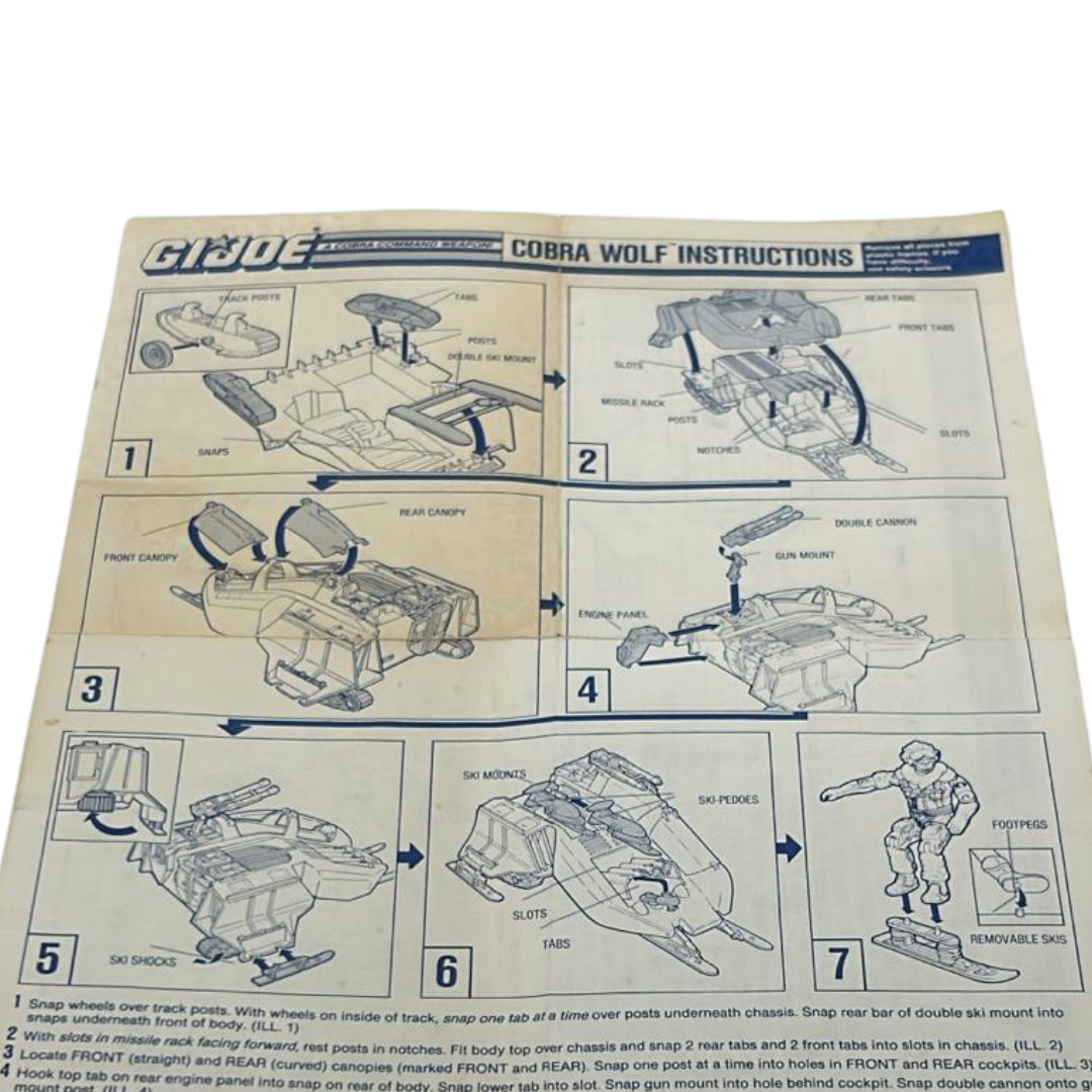 GI Joe, Action Force Cobra Wolf instructions