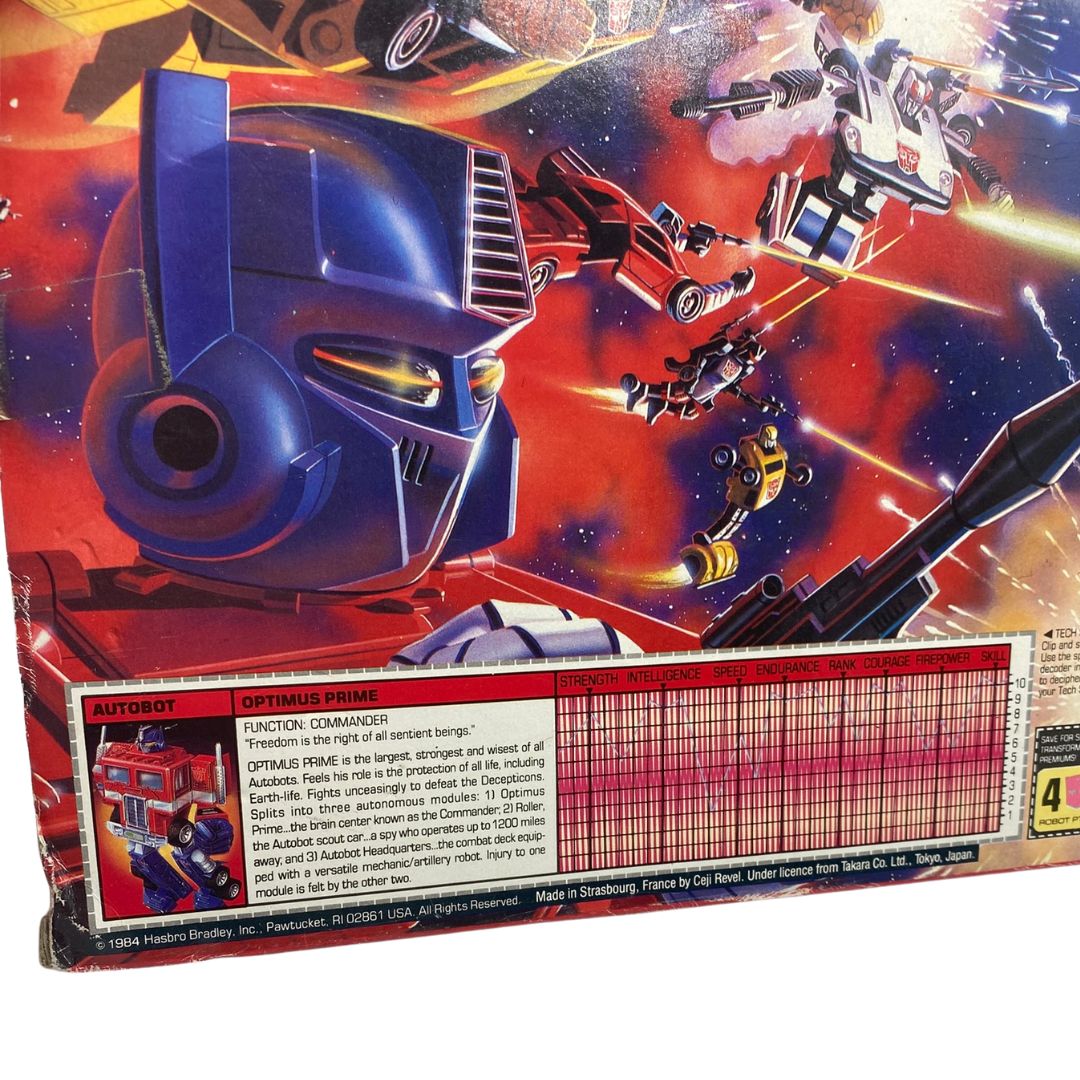Transformers G1 Optimus Prime boxed near complete with inserts 415