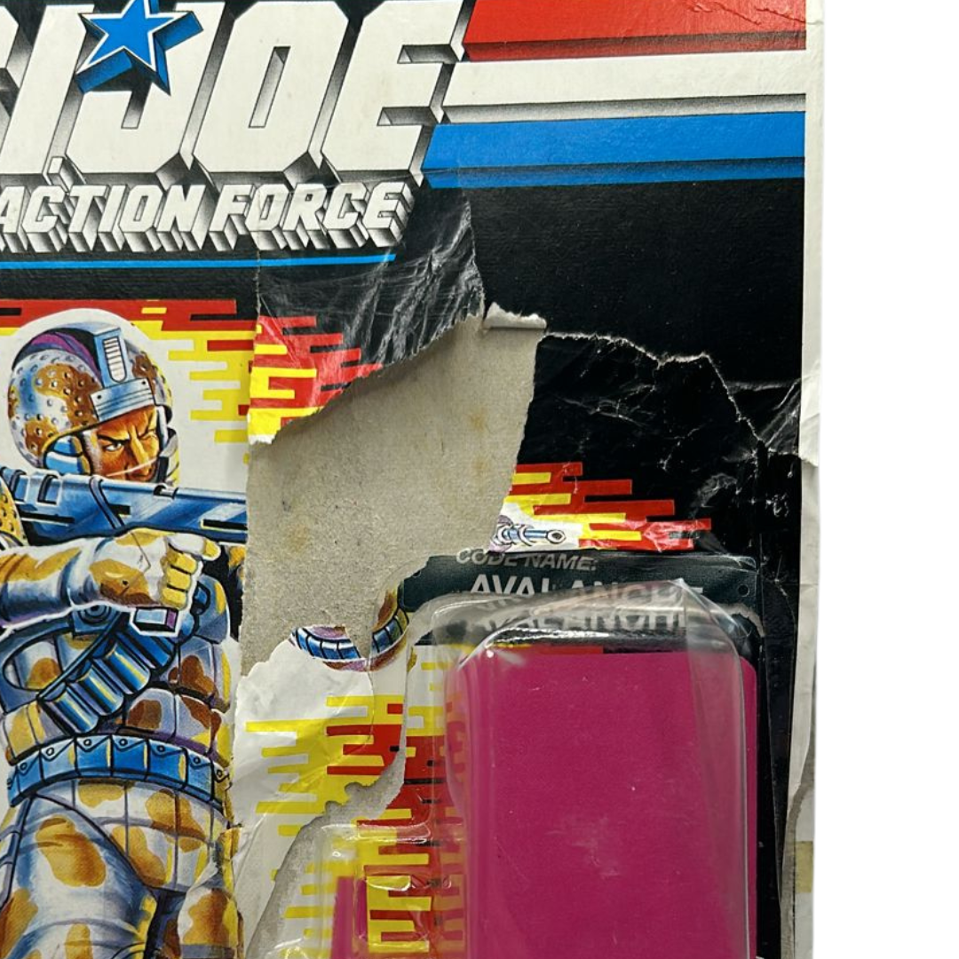 GI Joe, Action Force Avalanche figure cardback and bubble some damage as shown