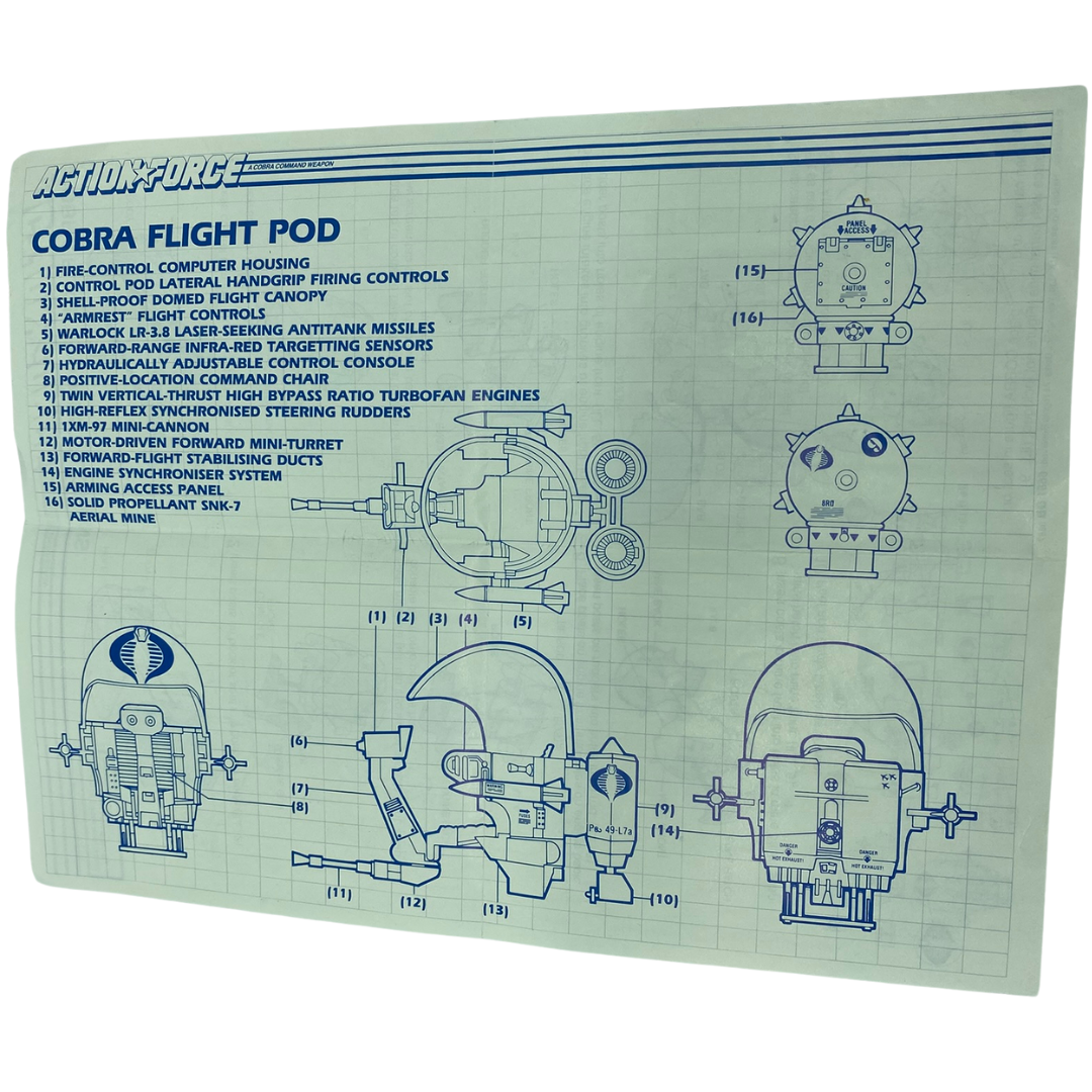 GI Joe, Action Force Flight Pod / Cobra Flight Pod instruction sheet 321