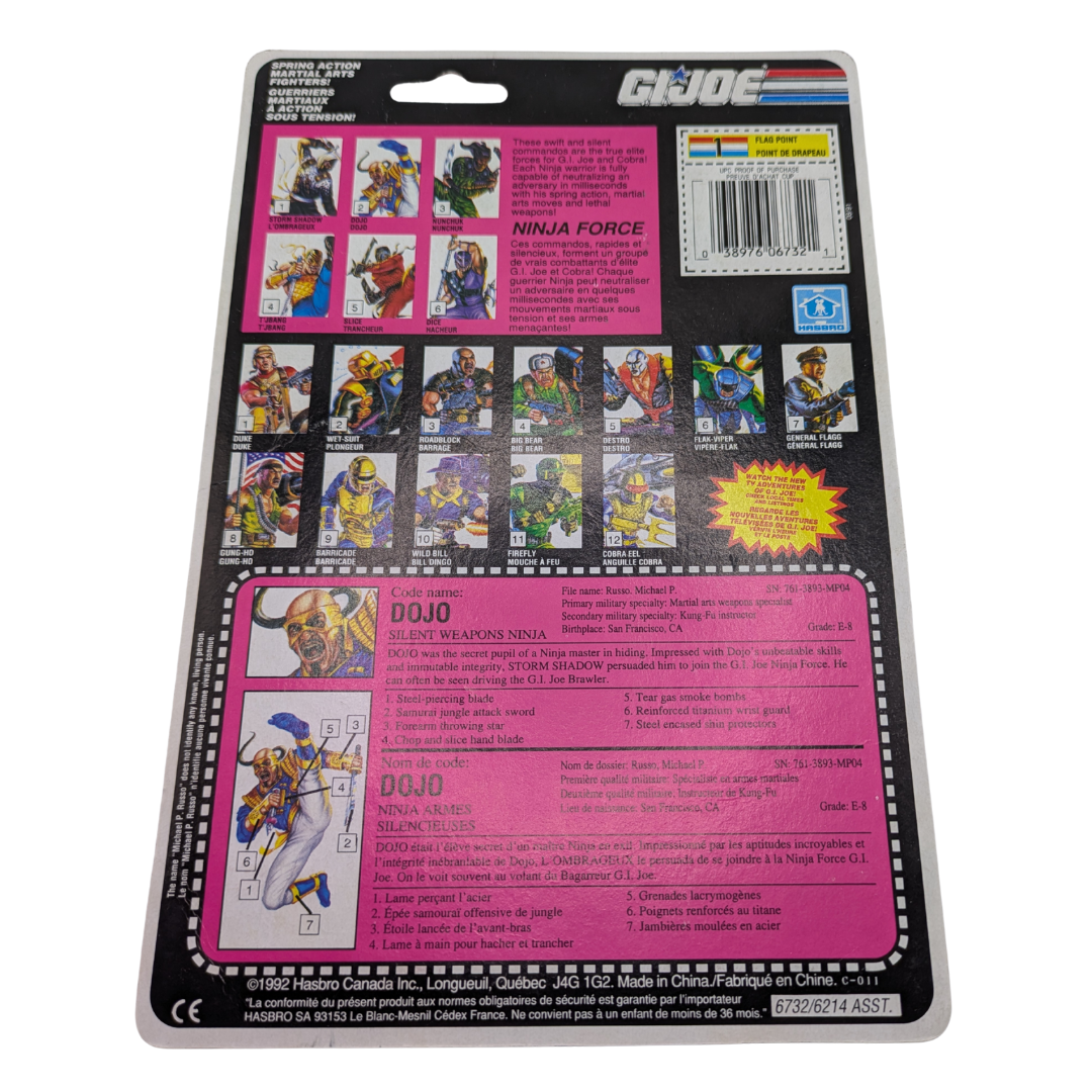 GI Joe, Action Force Dojo cardback / filecard