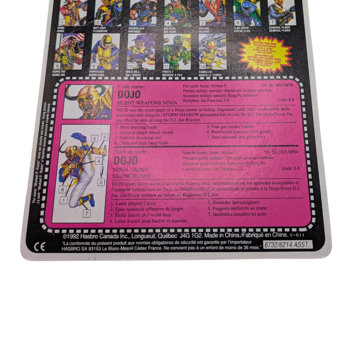 GI Joe, Action Force Dojo cardback / filecard