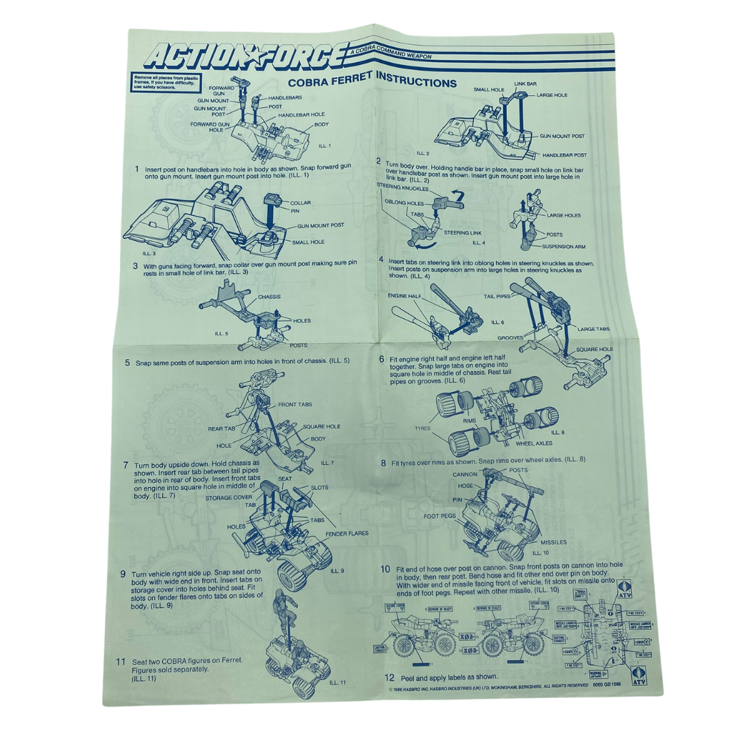 Action Force / GI Joe Cobra Ferret instructions blueprints 129