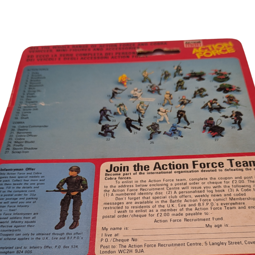 Action Force, GI Joe Flash backing card by Palitoy