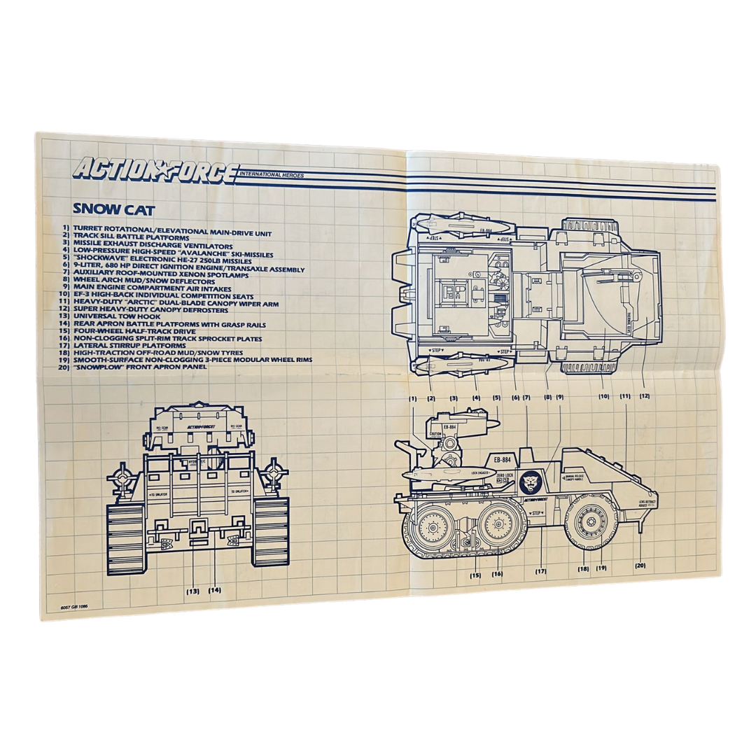 GI Joe, Action Force Snow Cat instructions blueprint Snowcat vehicle 561D