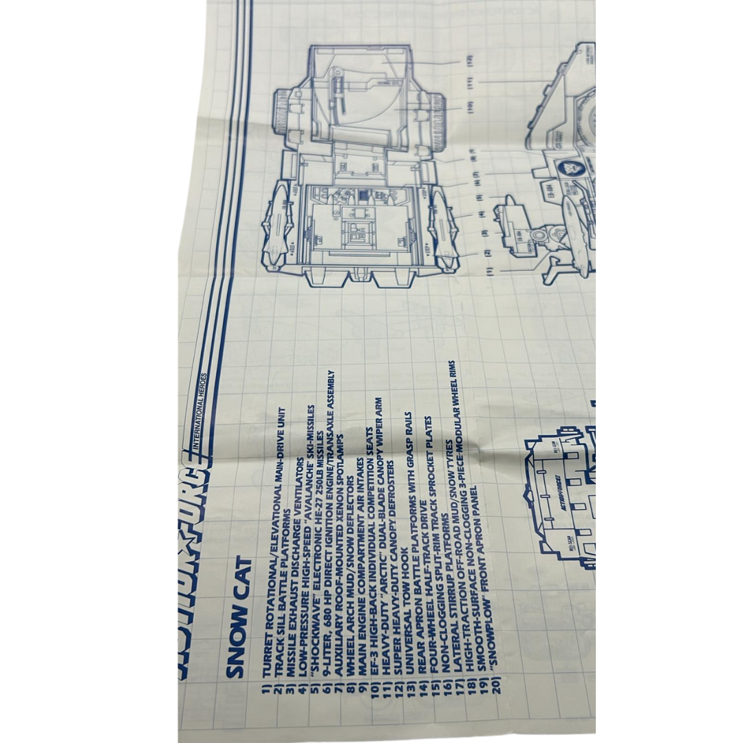 GI Joe, Action Force Snow Cat instructions 1983, Vintage Hasbro 233H