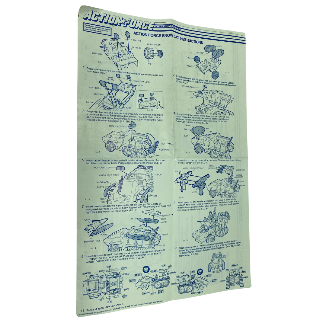 GI Joe, Action Force Snow Cat instructions by Hasbro snowcat 321