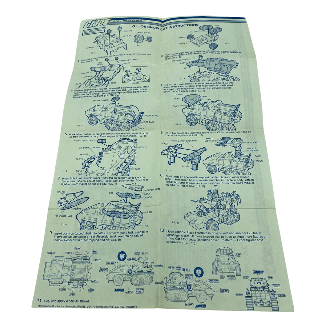 GI Joe Snowcat instructions blueprints Snow Cat U.S. version 321-2