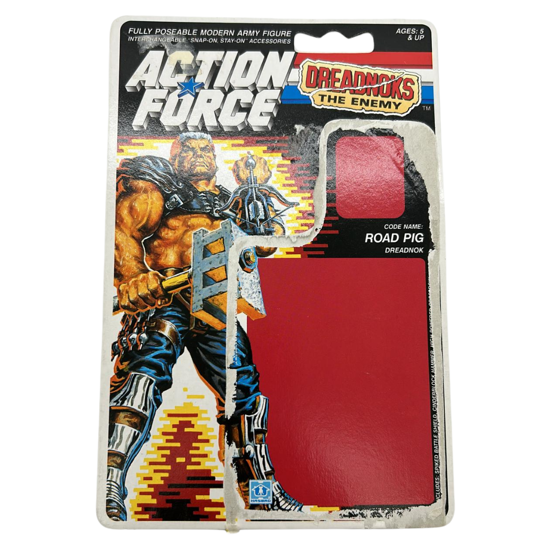 Action Force, GI Joe Road Pig figure cardback filecard, Dreadnok