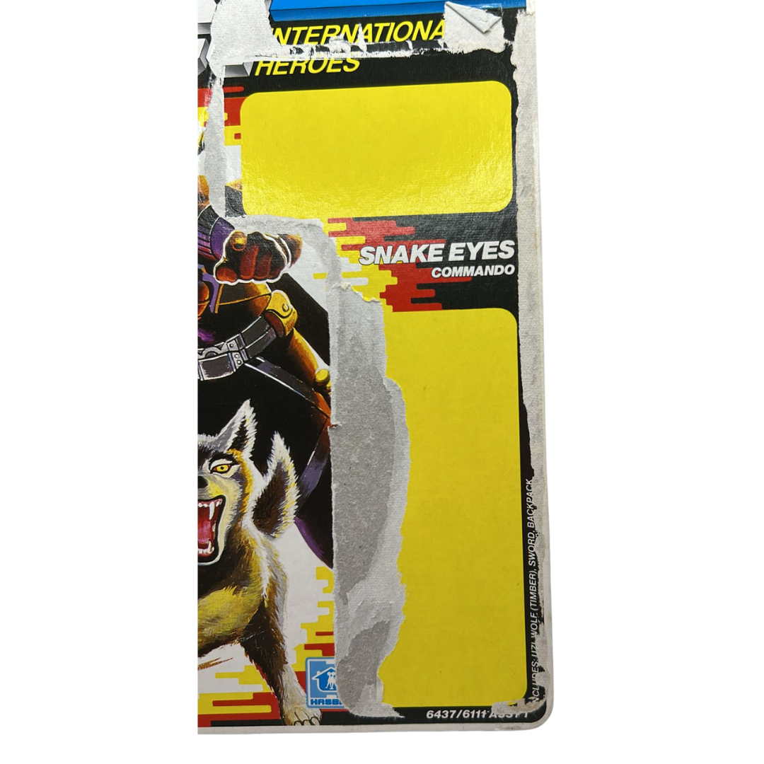 GI Joe, Action Force Snake Eyes V2 original cardback