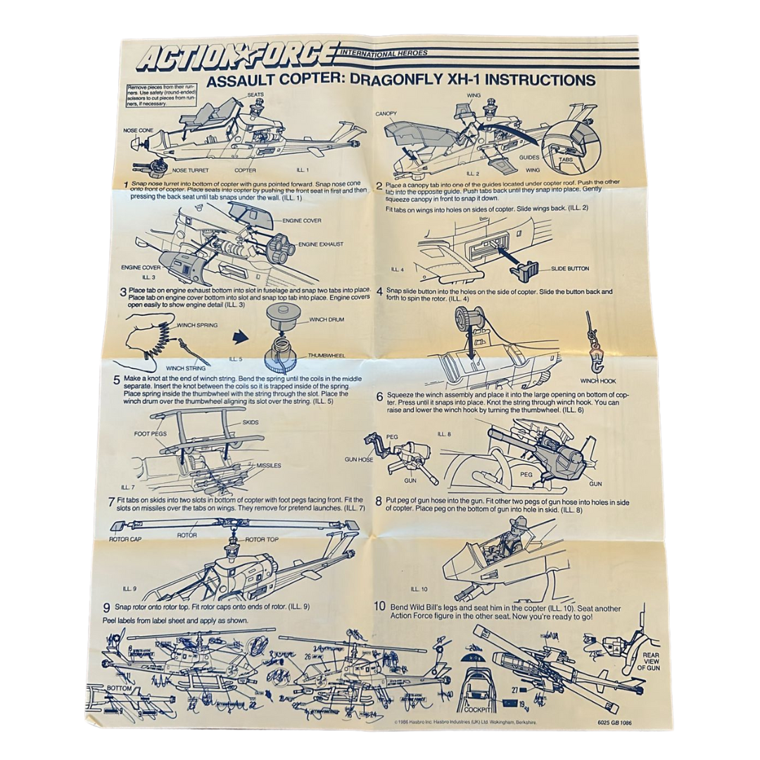 GI Joe, Action Force Dragonfly instuctions blueprints 556A