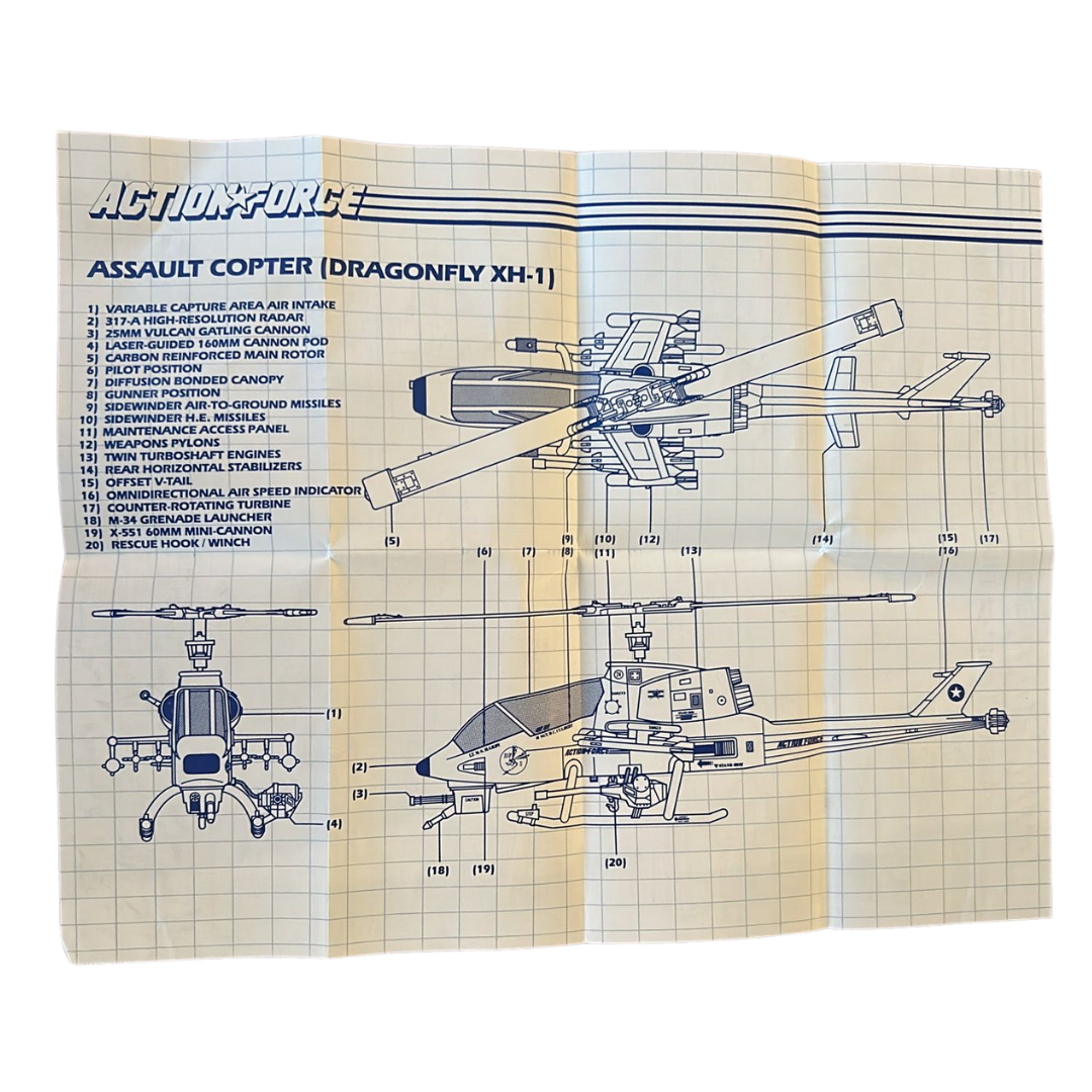 GI Joe, Action Force Dragonfly instuctions blueprints 556A