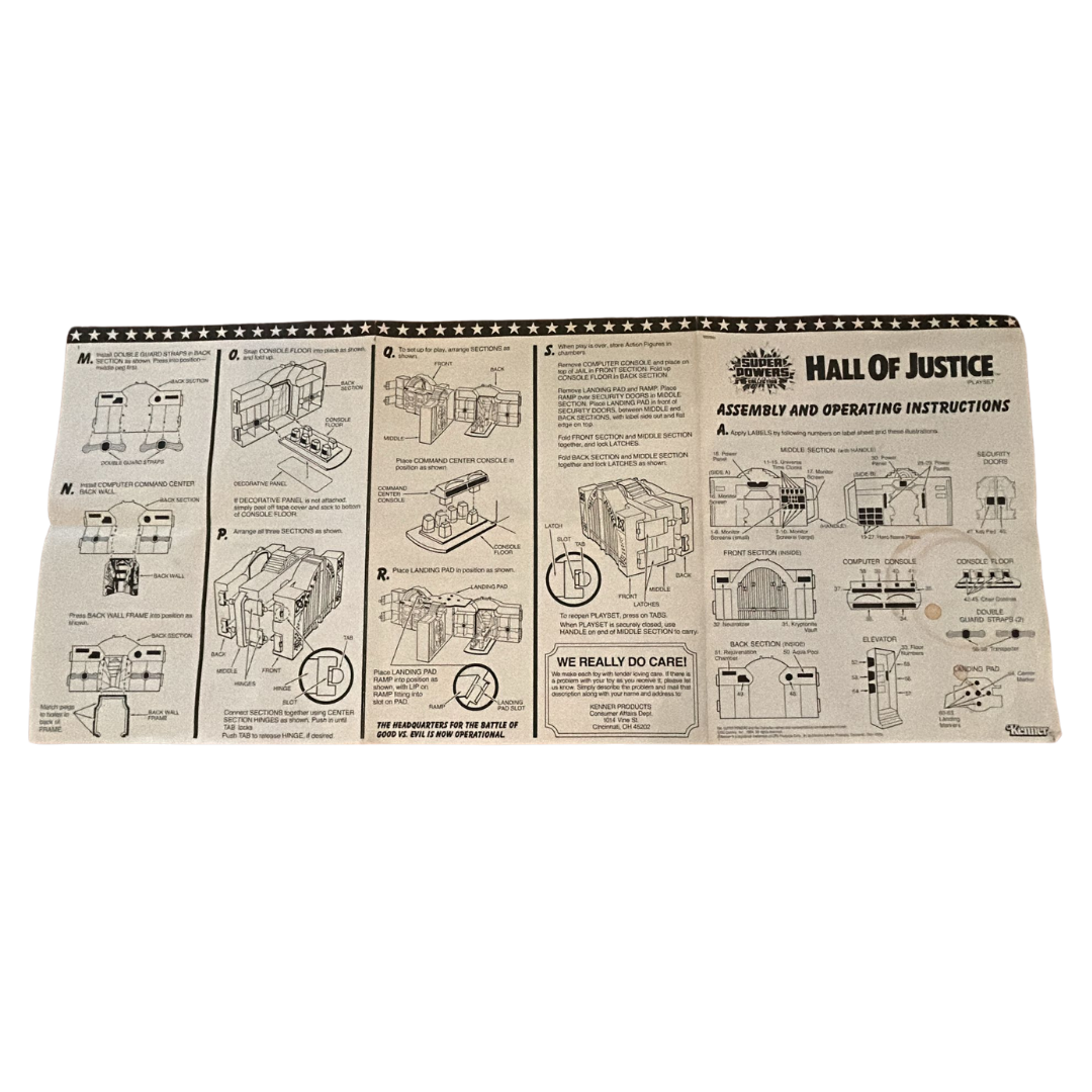 Super Powers Hall Of Justice by Kenner complete with instructions very nice