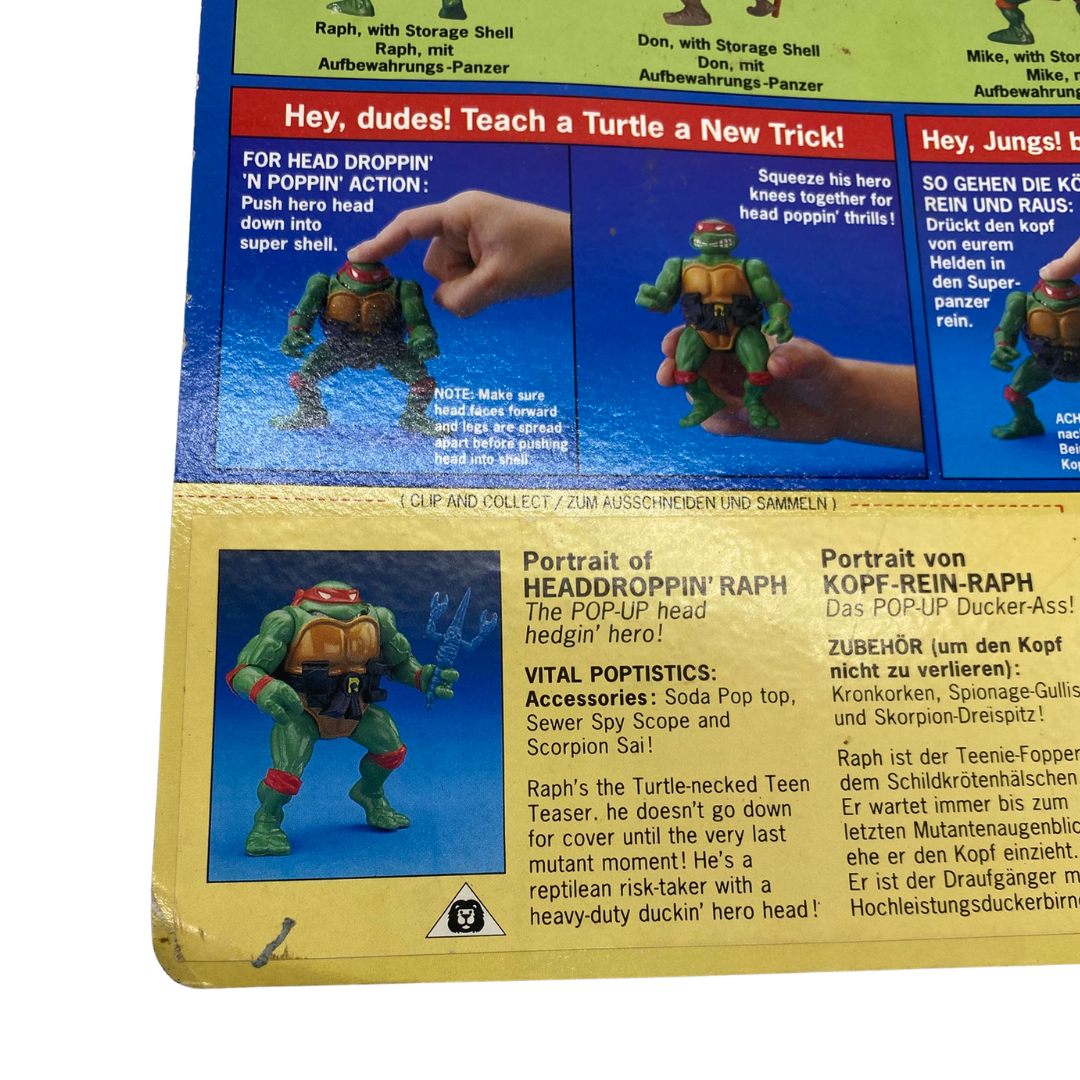 Teenage Mutant Ninja Turtles Head Droppin Raph figure cardback original