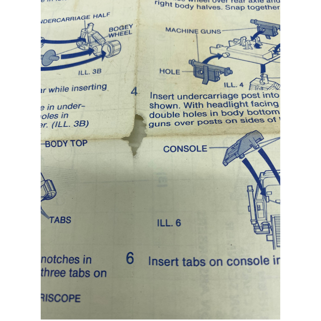 GI Joe, Action Force LCV Recon Sled instructions (some damage) 321