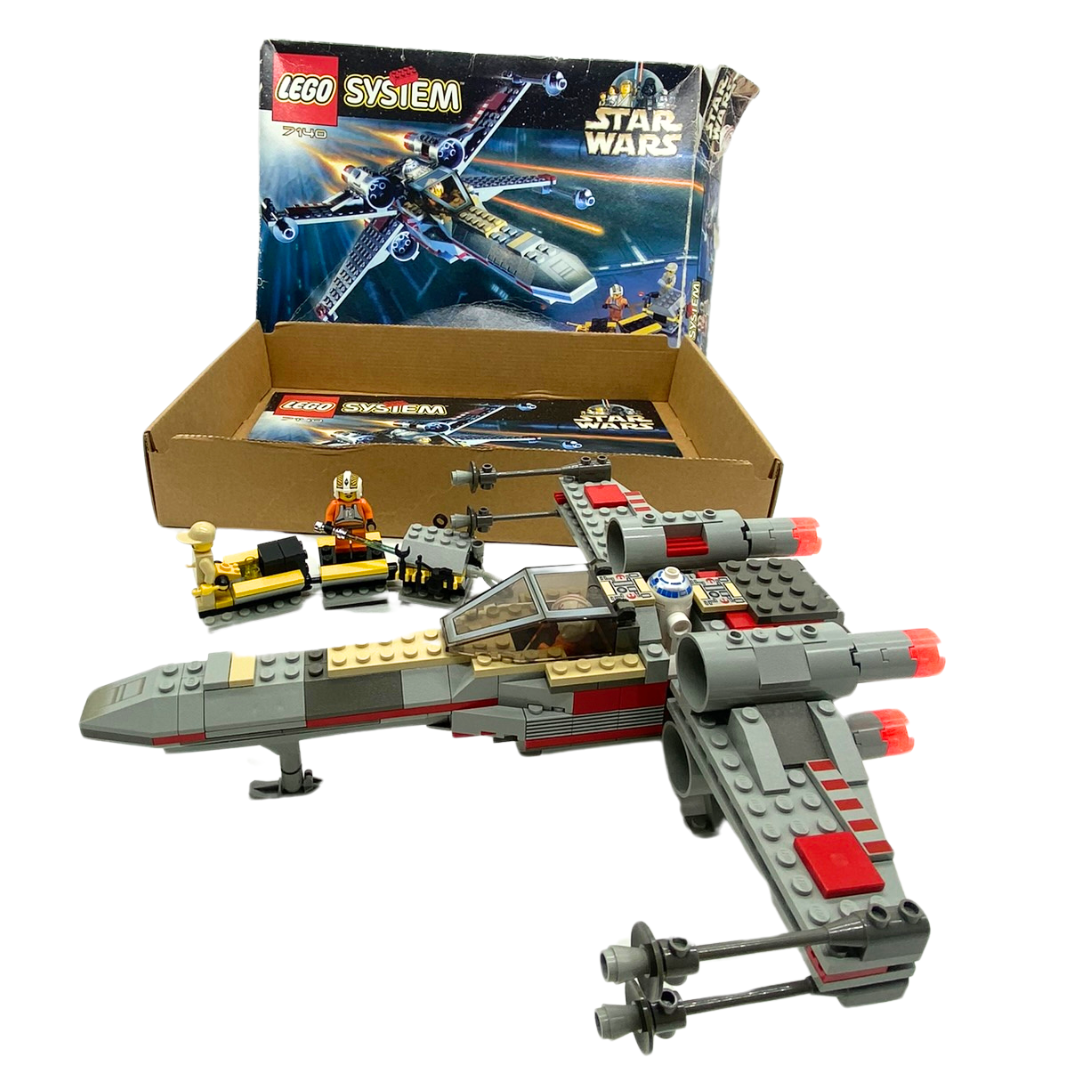 Lego Star Wars X-Wing 7140 99% complete boxed Minifigures Luke Biggs R2D2