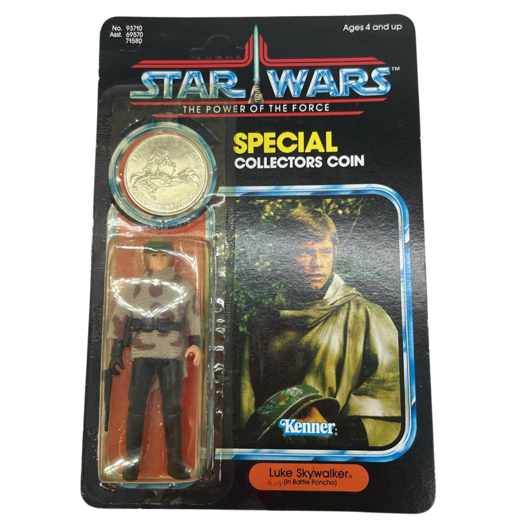Vintage Star Wars Luke Skywalker Battle Poncho MOC with starcase last 17 POTF