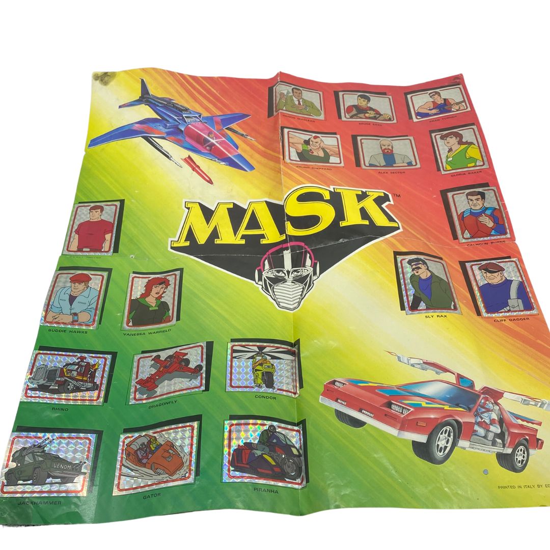 M.A.S.K. Complete original Panini sticker colelctors poster