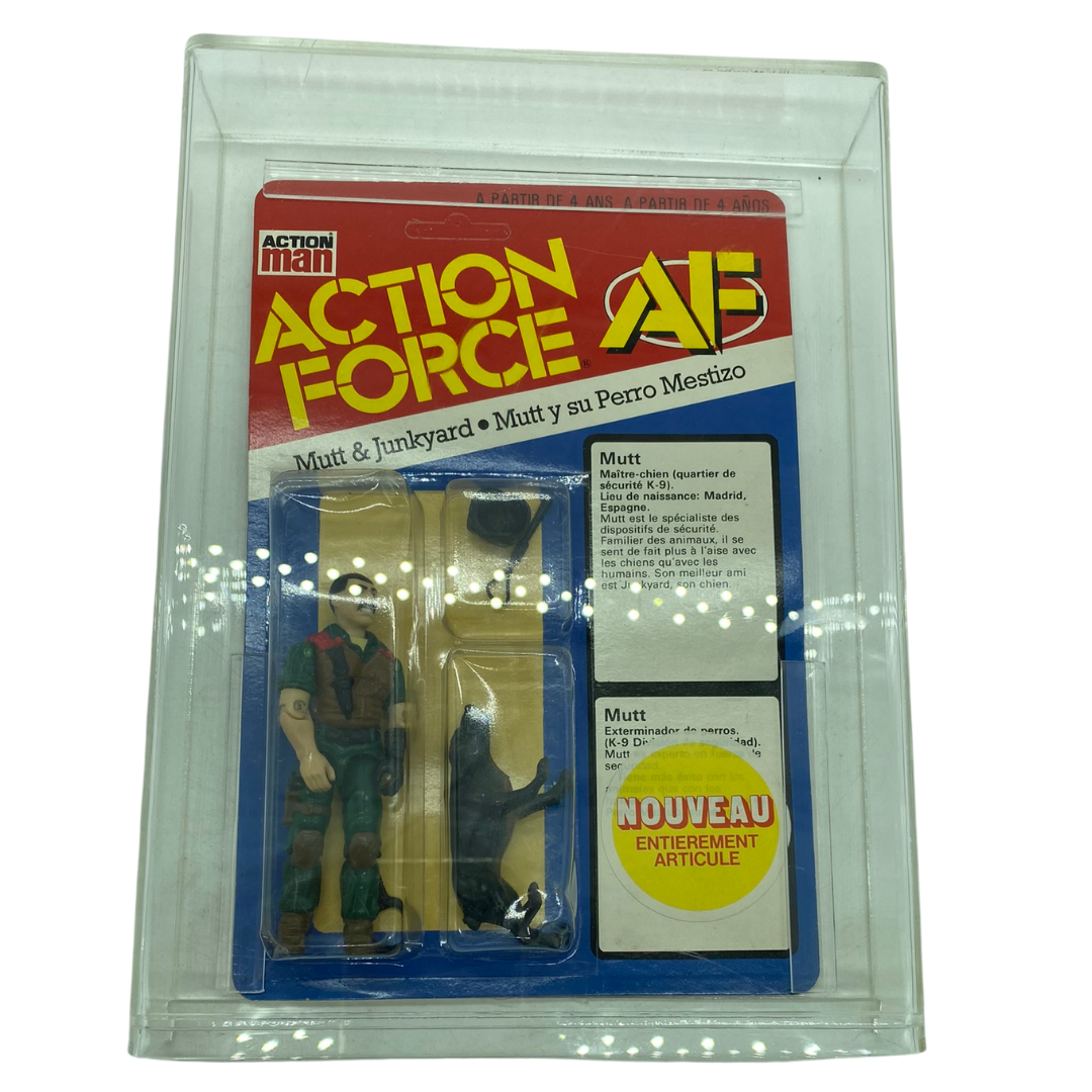 Palitoy Action Force GI Joe Mutt and Junkyard MOC and with display case 142