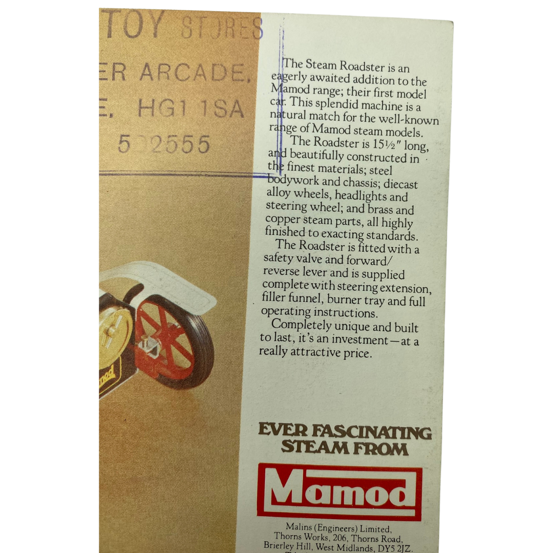 Mamod toys Full Steam vintage toy advert leaflet 109 loo