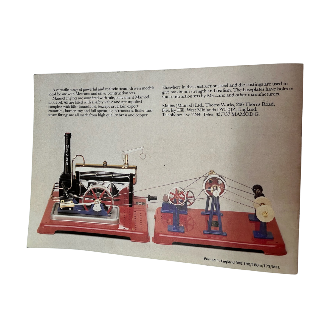 Mamod toys Steam Models toy advert leaflet with retail 1979 price list 226
