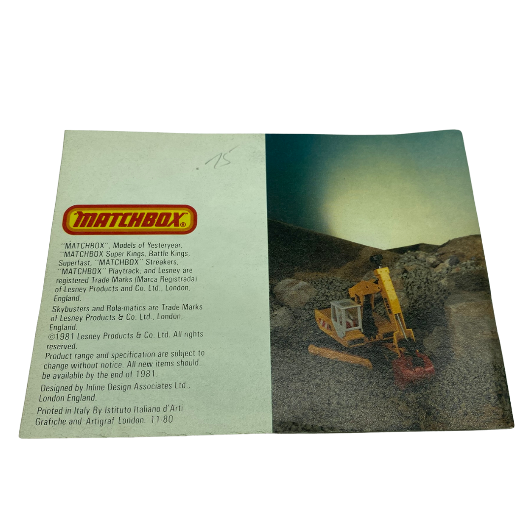 Matchbox toys 1981 / 1982 toy catalogue, product catalogue 103