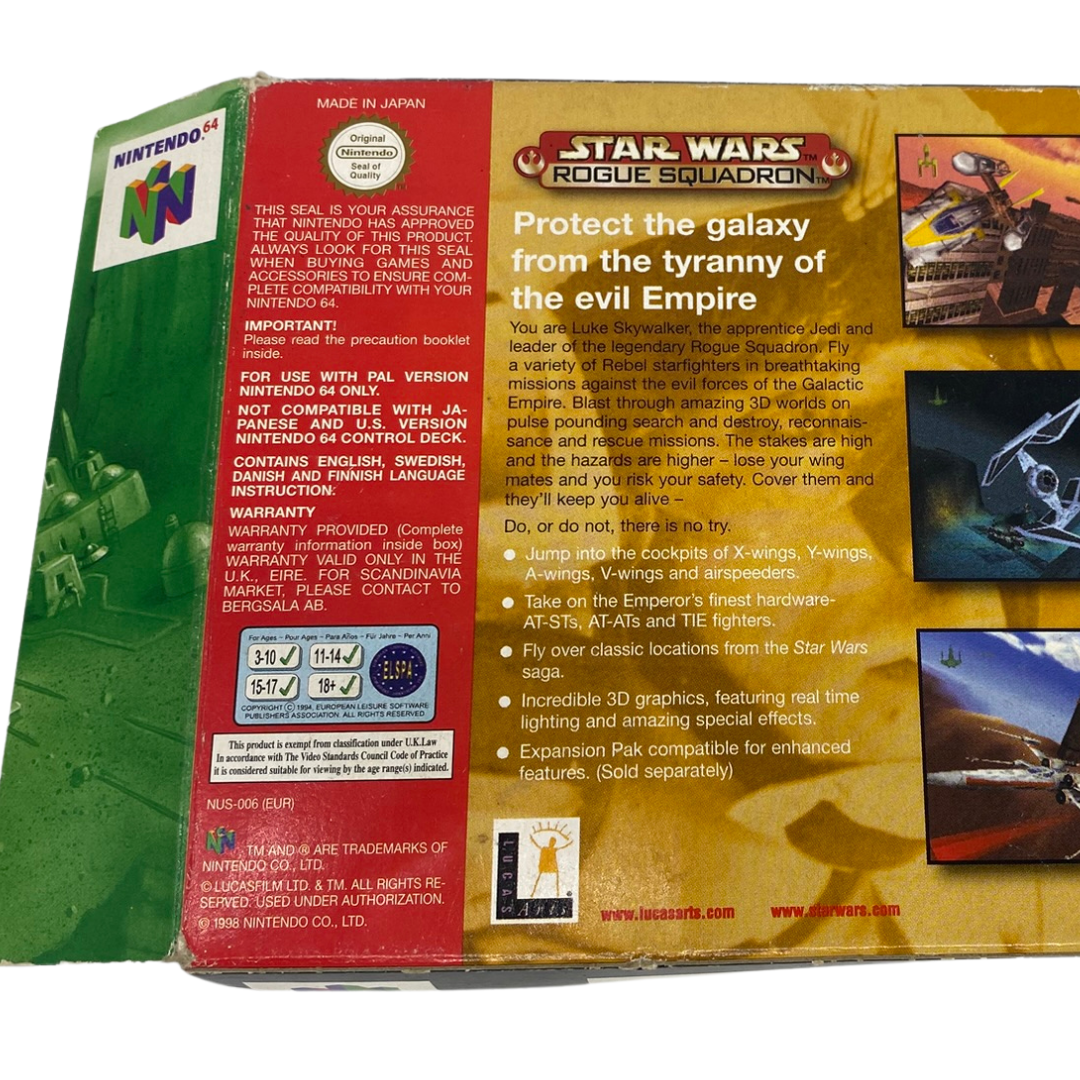 Nintendo 64 / N64 Star Wars Rogue Squadron, game box instructions