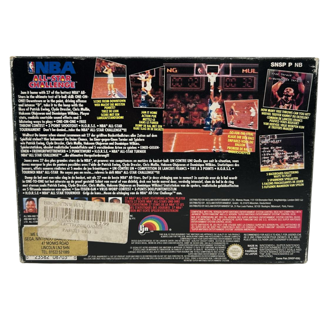 NBA All Star Challenger game, box and instructions Super Nintendo / SNES