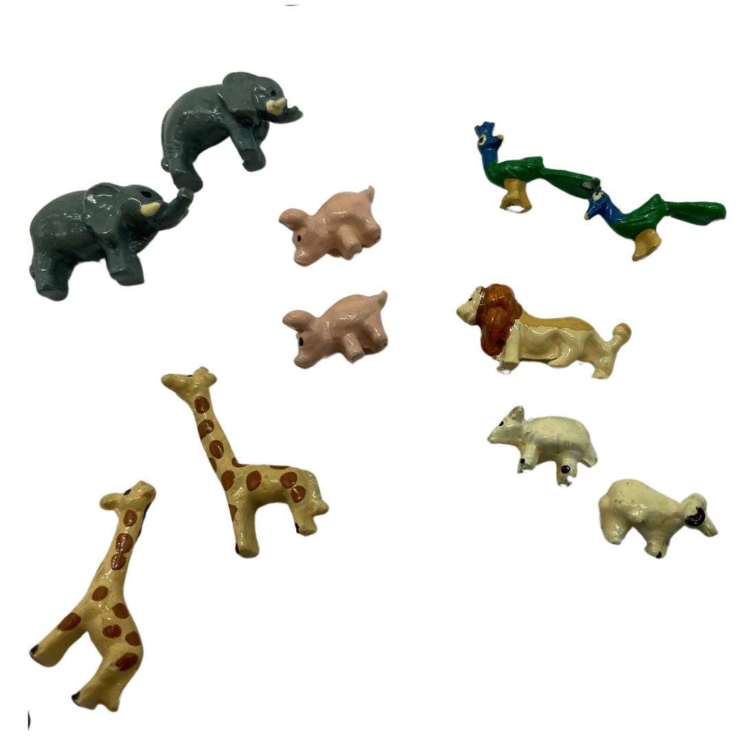 Vintage Warwick Hand Painted Noah's Ark Miniatures with box 1:12