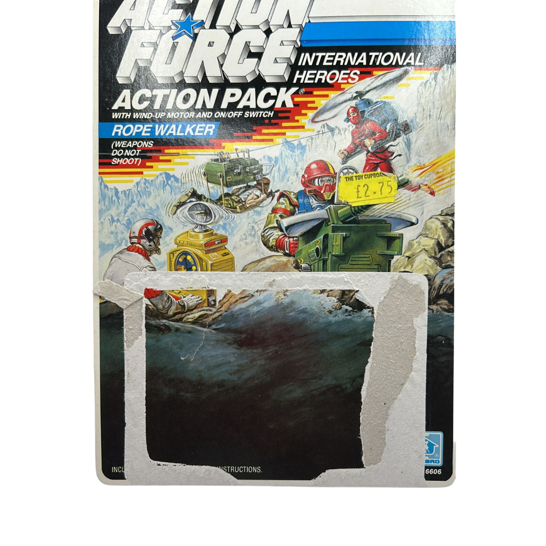 GI Joe, Action Force Rope Walker original cardback filecard backing card
