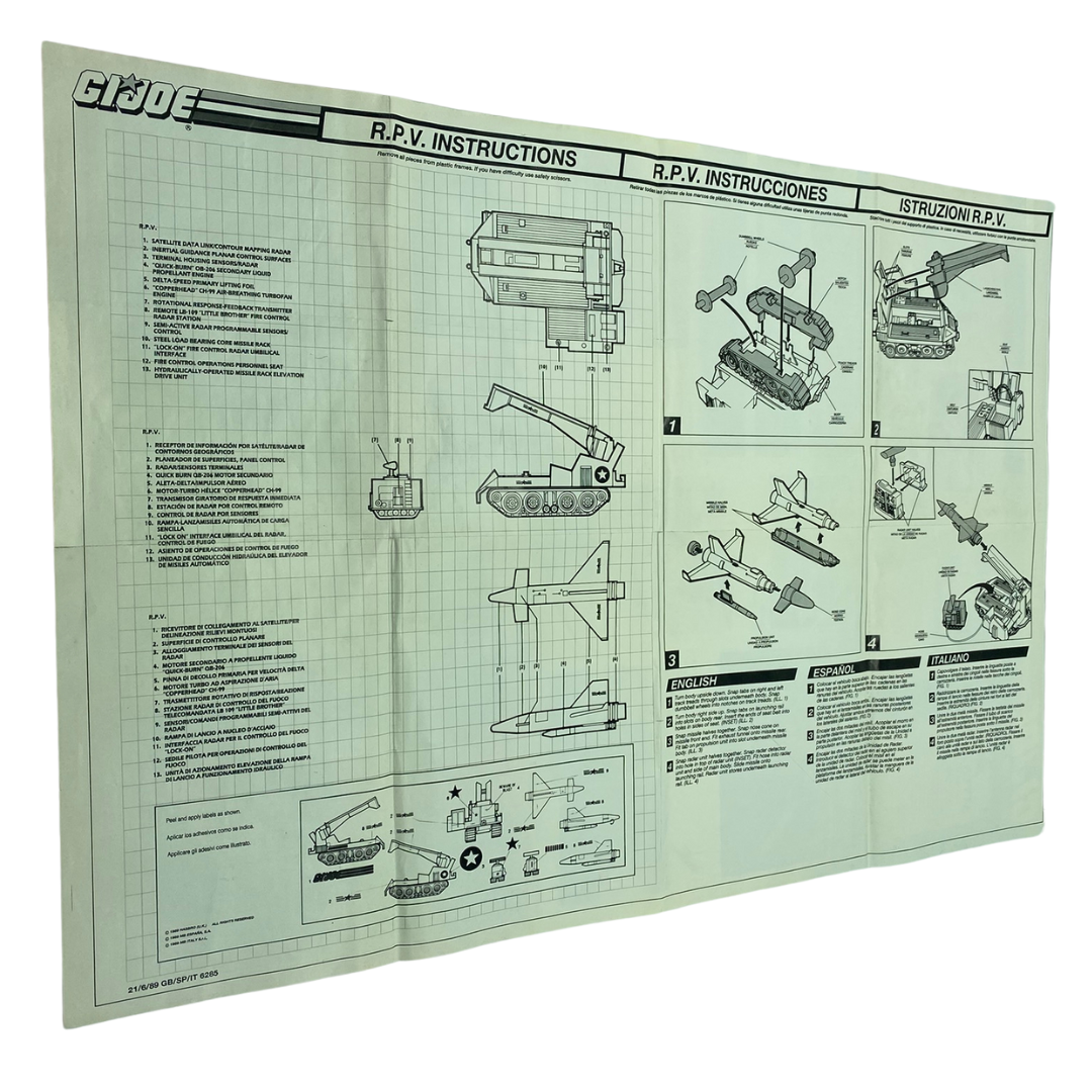GI Joe, Action Force RPV Remote Piloted Vehicle instructions tiger force 129