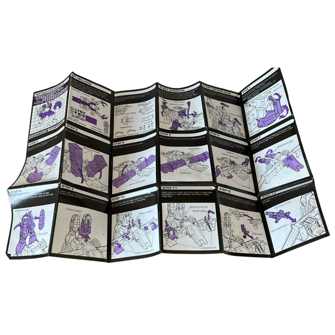 G1 Transformers Scorponok, instructions booklet 961