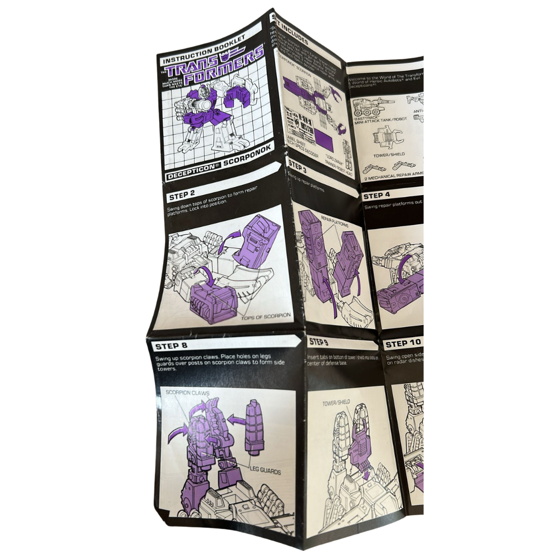 G1 Transformers Scorponok, instructions booklet 961