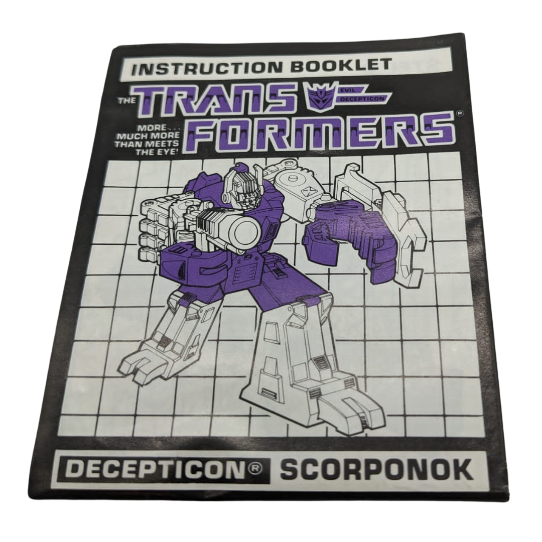 Transformers G1 Scorponok, instructions