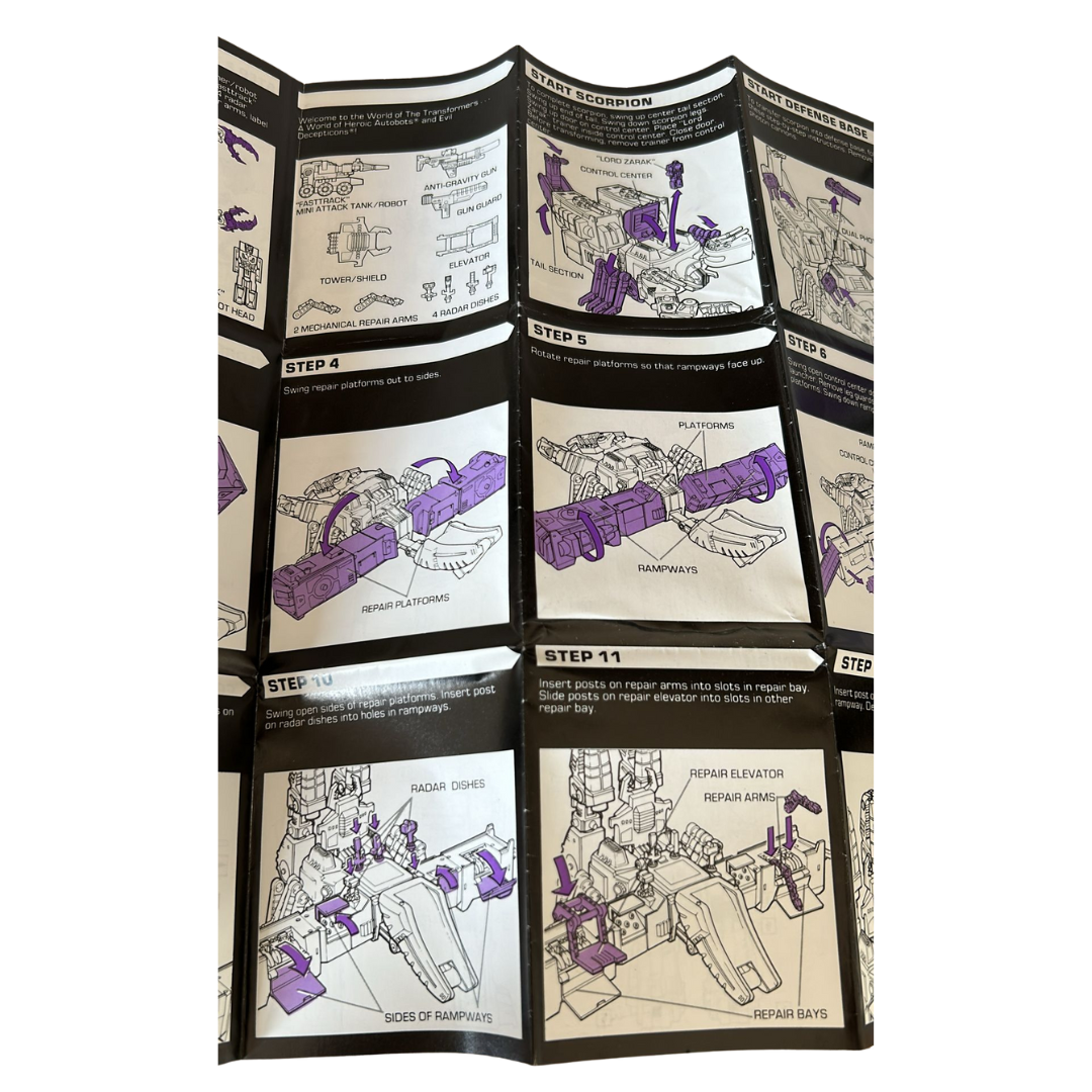 G1 Transformers Scorponok, instructions booklet 961