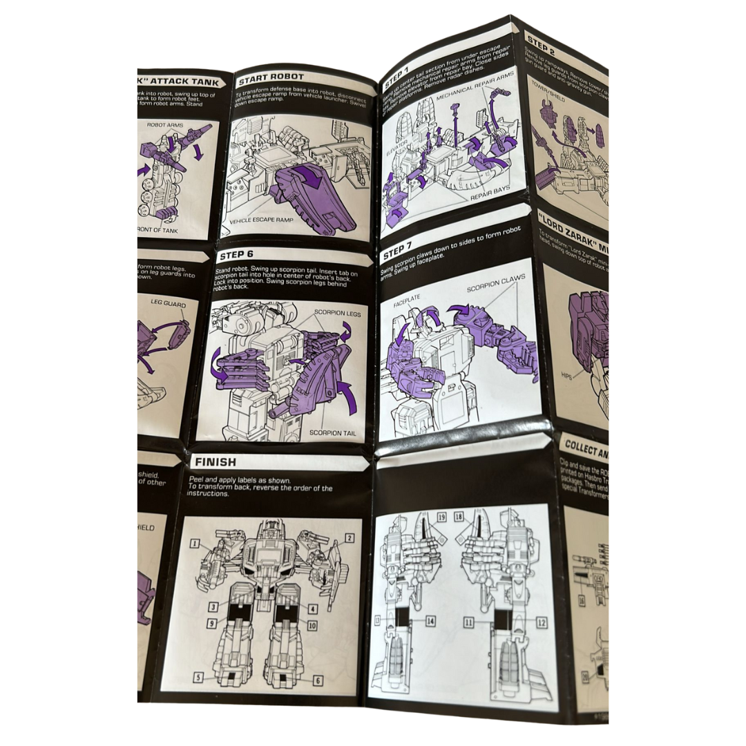 G1 Transformers Scorponok, instructions booklet 961