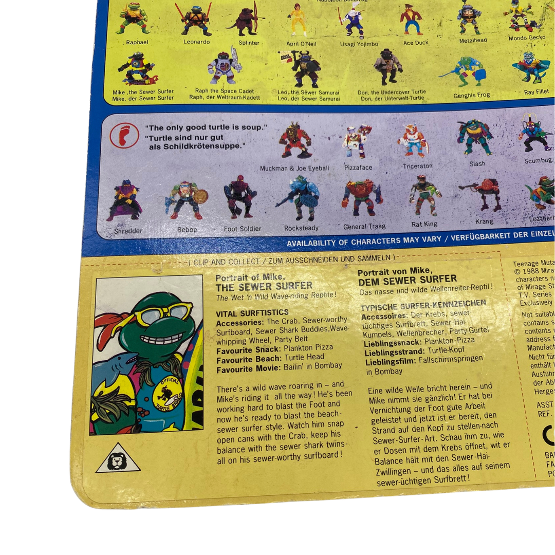 Teenage Mutant Ninja Turtles Mike Sewer Surfer figure cardback original