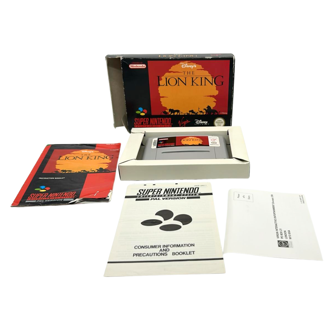 Super Nintendo / SNES Lion King game, box and instructions
