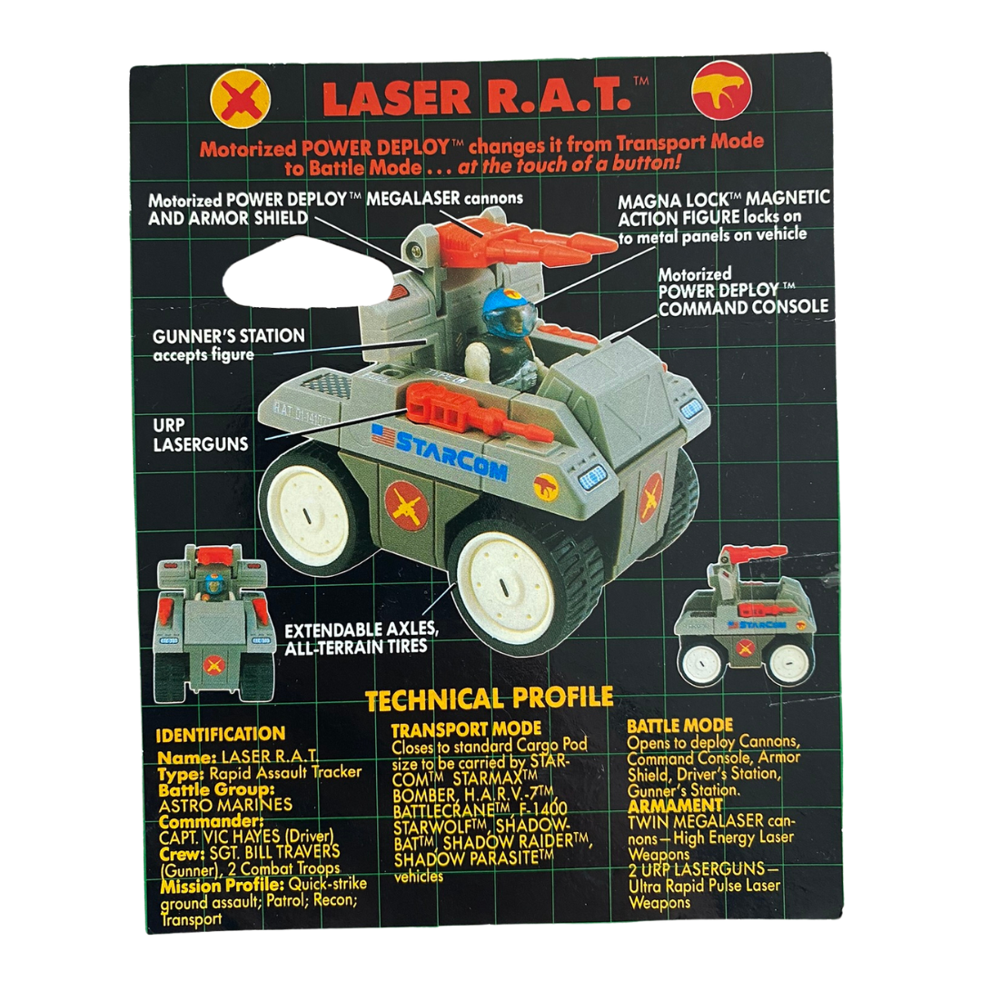 Vintage Starcom Laser RAT technical profile from original box