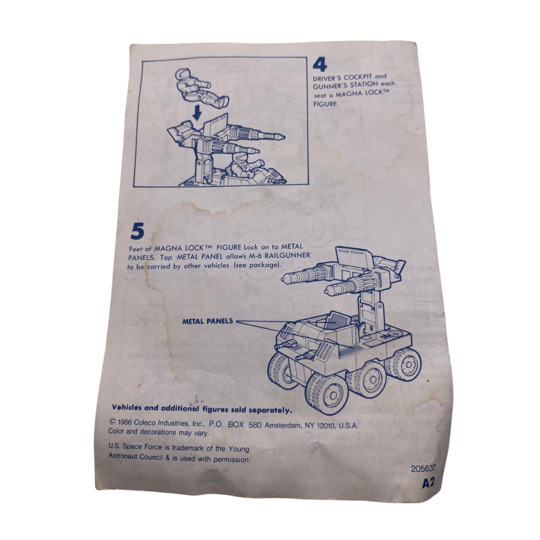 Starcom M-6 Railgunner instructions Vintage Coleco M6 Rail Gunner 266